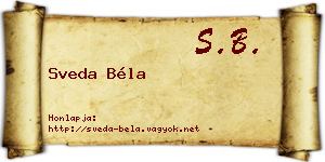 Sveda Béla névjegykártya